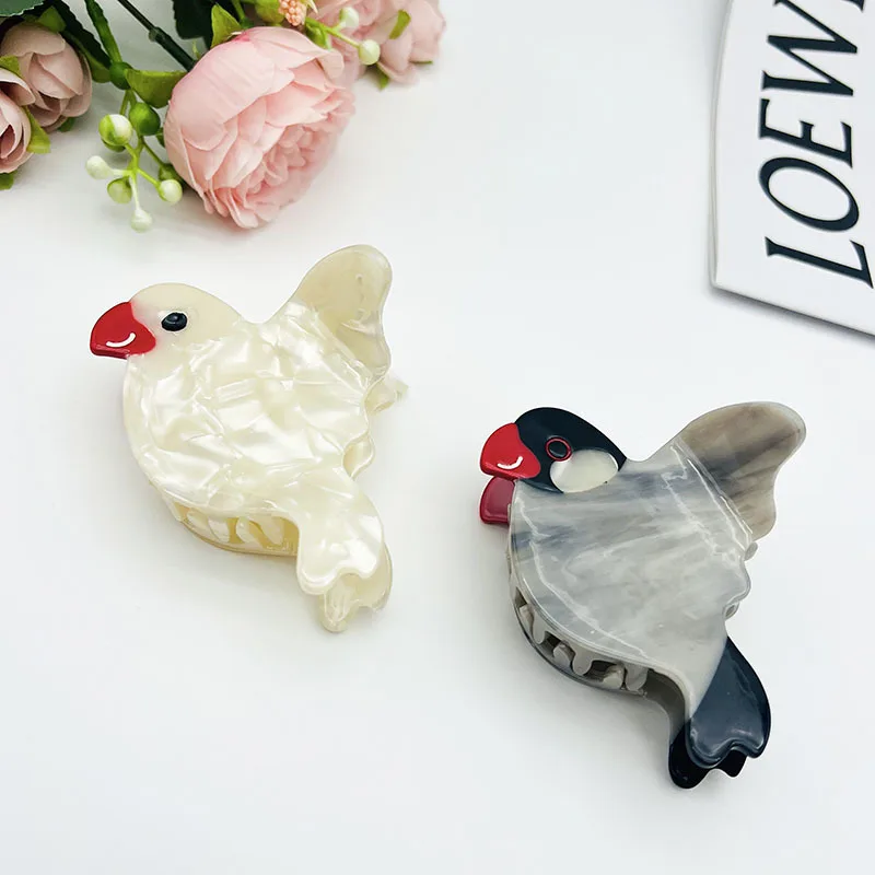 

1pc Acetic acid fat bird catching clip niche design, cute peace dove hair clip, shark clip headband at the back of the head