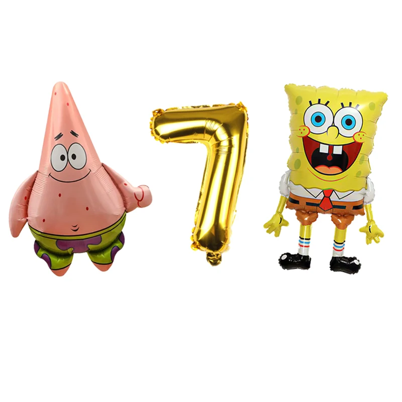 SpongeBob Schwammkopf Charakter-Luftballons Niedliche Cartoon-Partyballons für Jungen Mädchen Geburtstagsfeier-Dekorationen – Detail 7