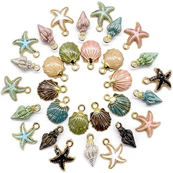 10pcs Sea Shell Seashell Starfish Charms Pendants For DIY Crafting Anklet Bracelet Jewelry Making Accessories Supplies Handmade