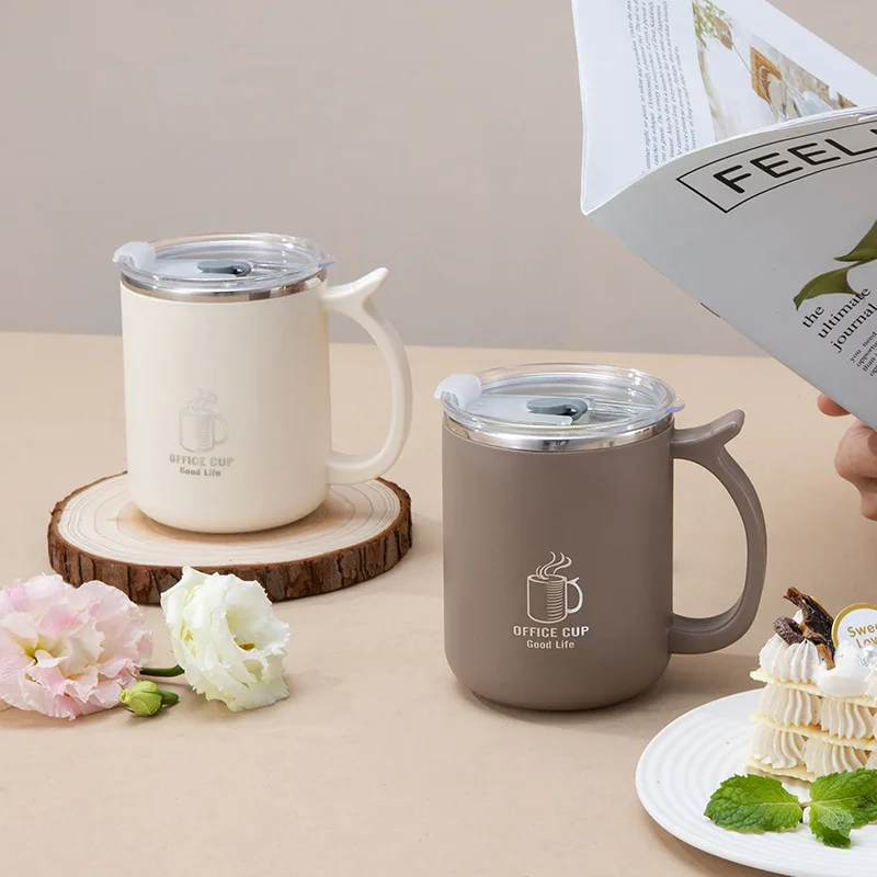 

304 Stainless Steel Coffee Cup 350ml Thermos Mug Leak-Proof Vacuum Insulated With Handle