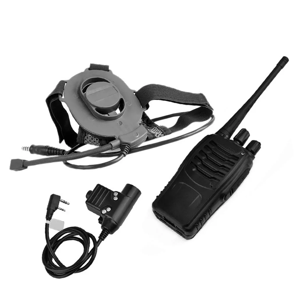 사냥용 단일 측면 헤드셋 야외 마이크 헤드폰 소음 감소 조절 가능한 사냥용 이어폰 마이크, 샌드 컬러