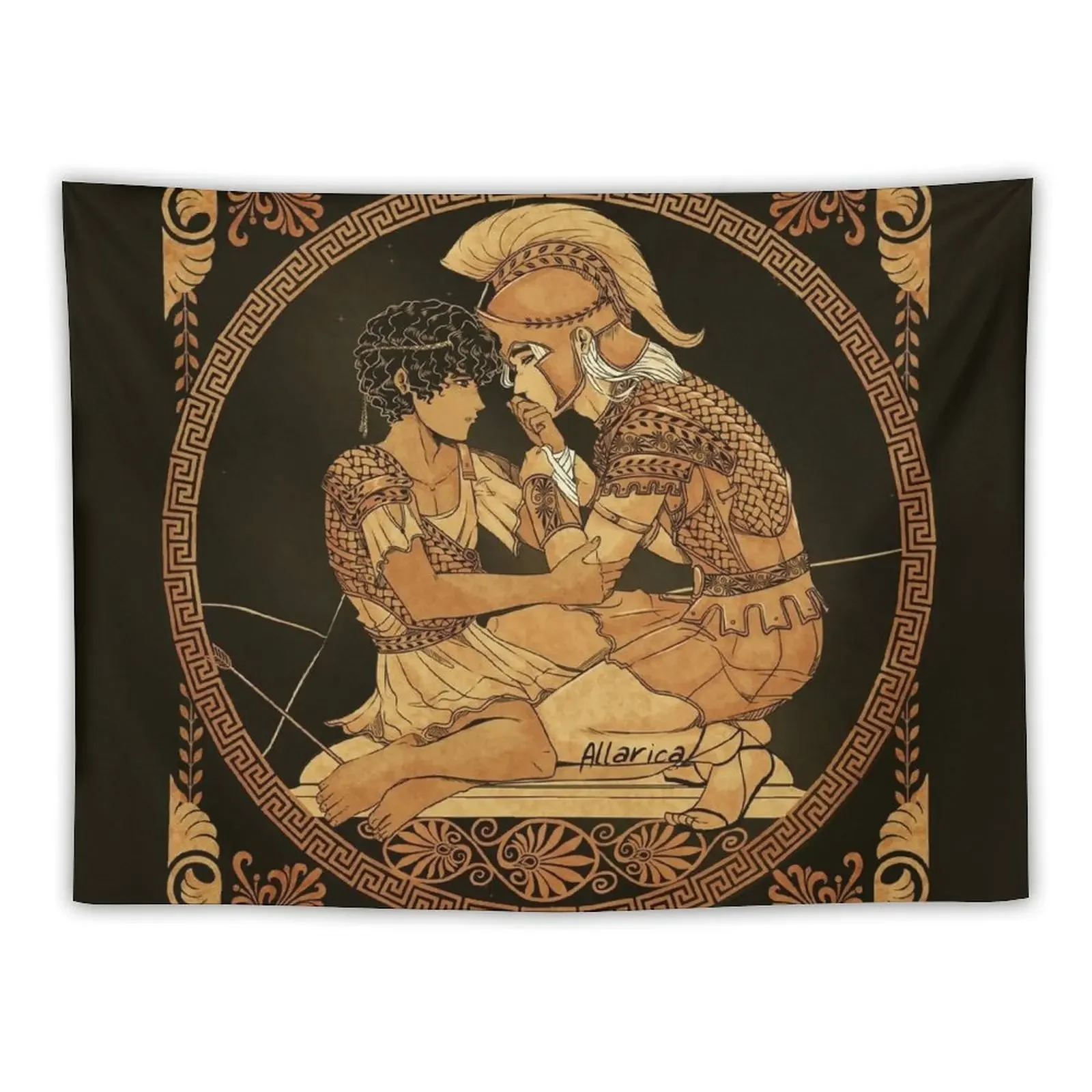 Achilles Bandaging Patroclus Tapestry On The Wall Decoration Room Home Decor Aesthetic Funny Tapestry