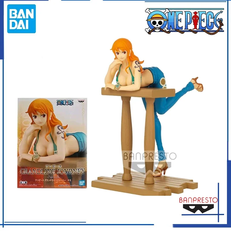 Bandai Banpresto Original Genuine Anime One Piece Grandline Journey 16cm Nami Prone Position PVC Action Figure Toys Model