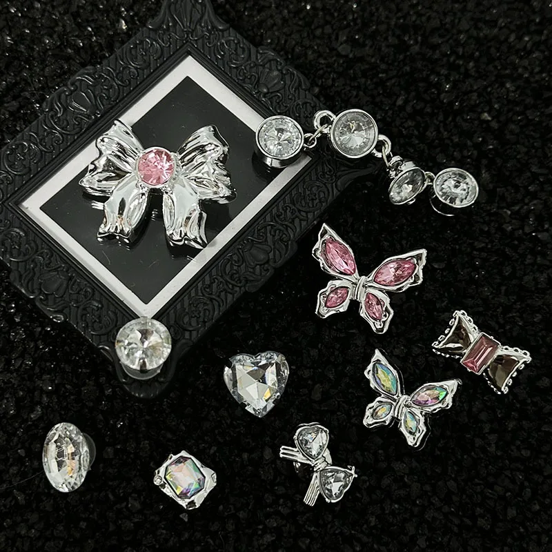 Clogs Shoes DIY Accessories Pink Diamond Bow Decorative Buckle 3D Shoe Charms Removable Shoe Buckle Eva Mules Upper Accessories