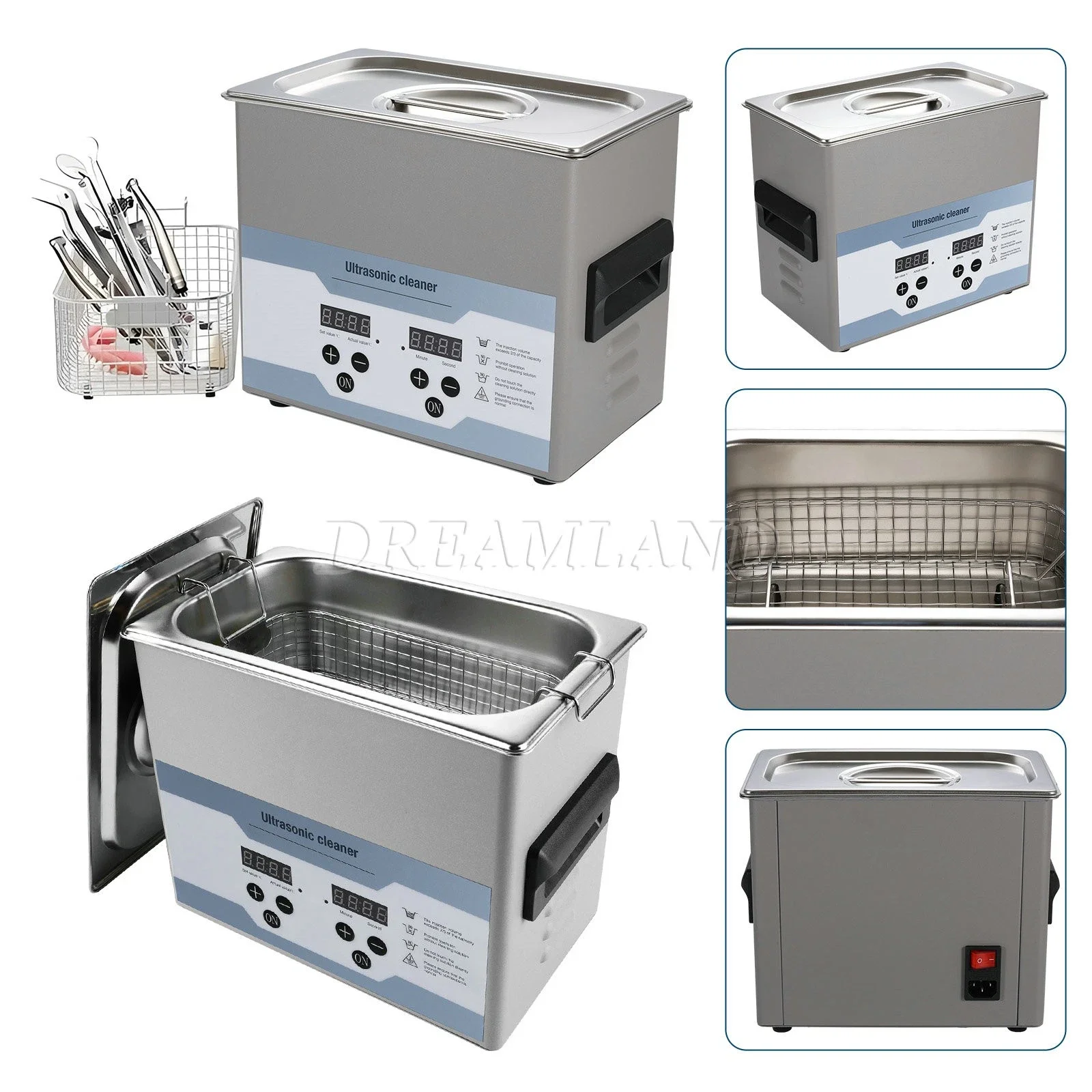 New Stainless Steel Industry Ultrasonic Cleaner 3.2L Heated Heater With Timer