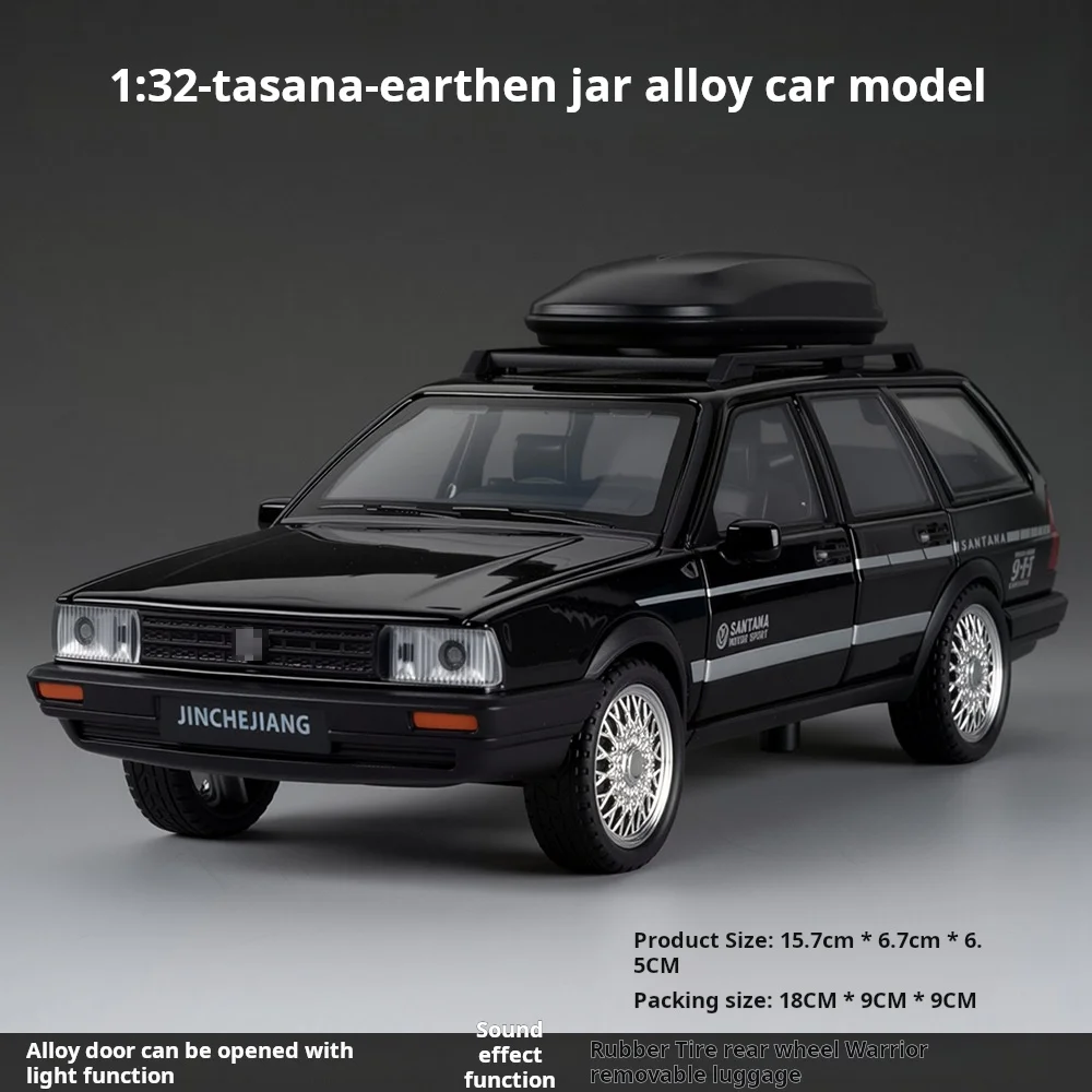 

1:32 Santana Wagon Alloy Muscle Car Model Sound and Light Pull Back Children's Toy Collectibles Birthday Gift