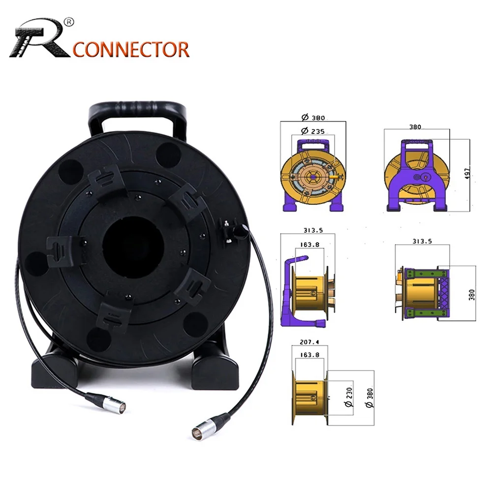 

RJ45 Metal Housing with UTP/STP RJ45 Cat5/6 Ethercon Ethernet Extension Network Cord with PCD380 Cable Reel Drum for LED Stage