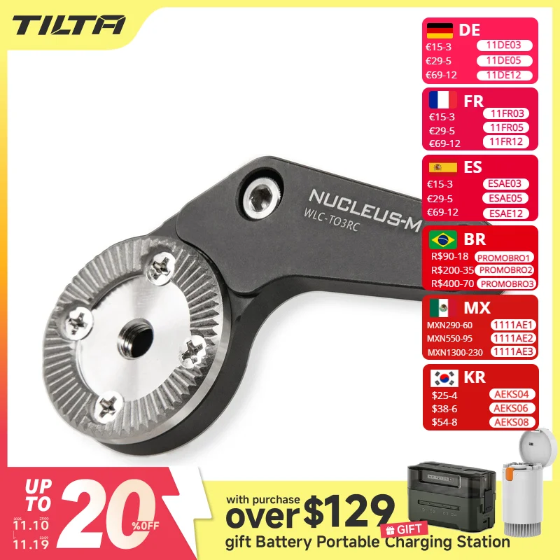 TILTA Nucleus-M Accessories FIZ Hand Unit Arri Standard Rosette Adapter Hand Grip to Gimbal Adapters WLC-T03-RC