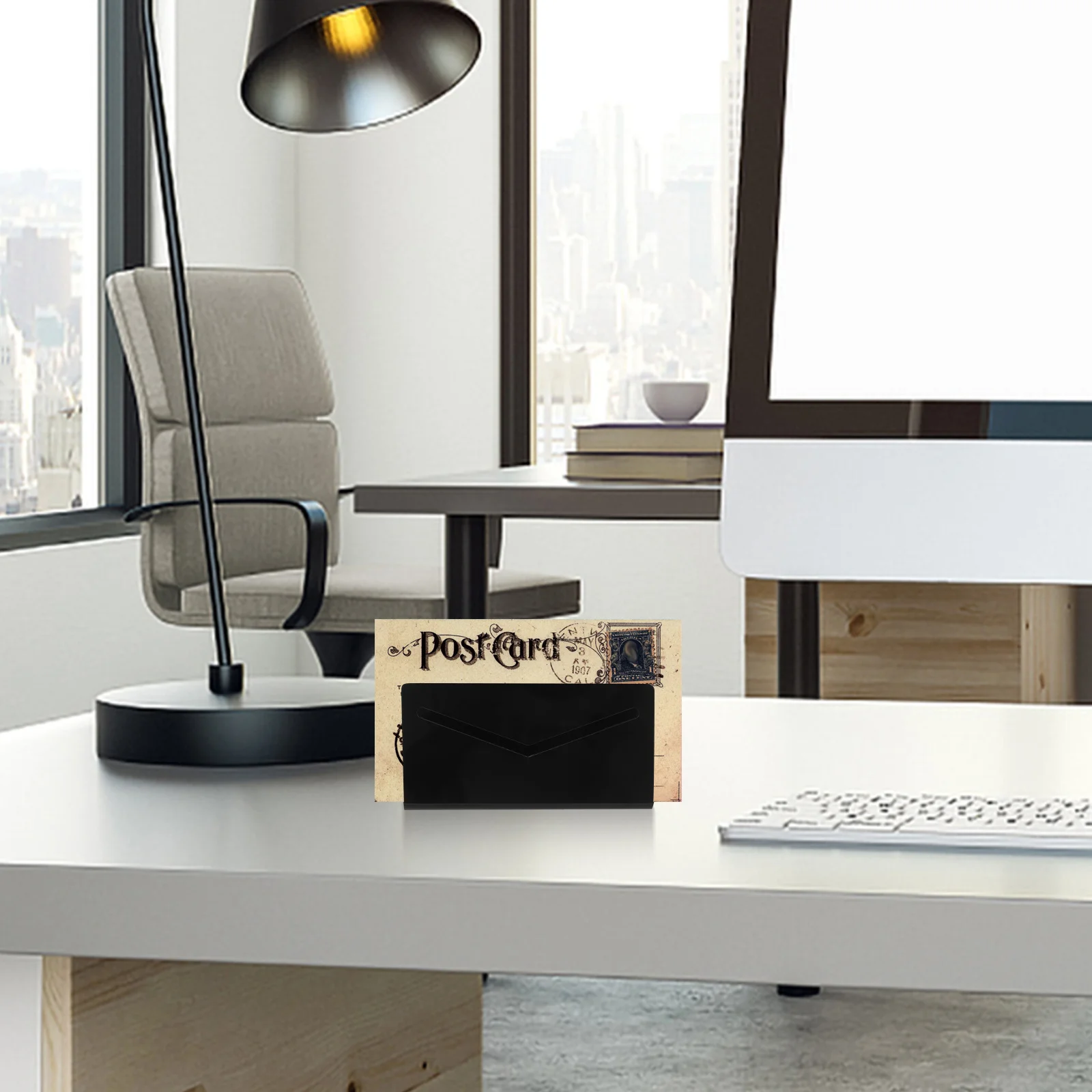 

Acrylic Mail Holder Desktop Organizer Sturdy Material Multi Function Letter Organizer Postcard Display Office Home School