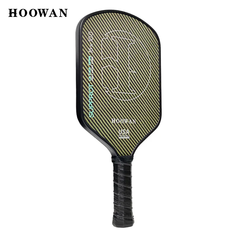 HOOWAN SUPPROT Pickleball Paddle T700 Kevlar fibra di carbonio superficie strutturata 16MM polimero Hexa-Core racchetta termoformata USAPA