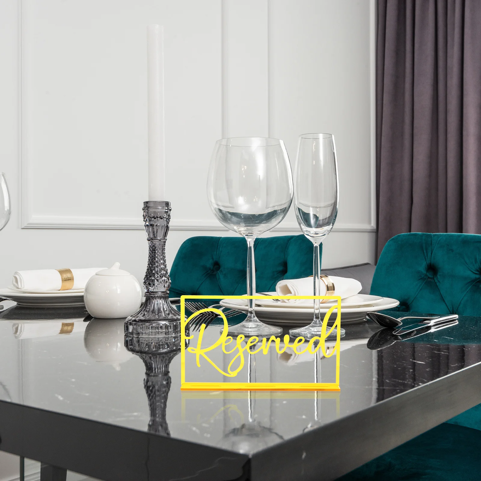 

6pcs Wedding Reserved Table Signs Acrylic Seating Signs For Banquet Party Event Decoration Rustic Modern Farmhouse Style