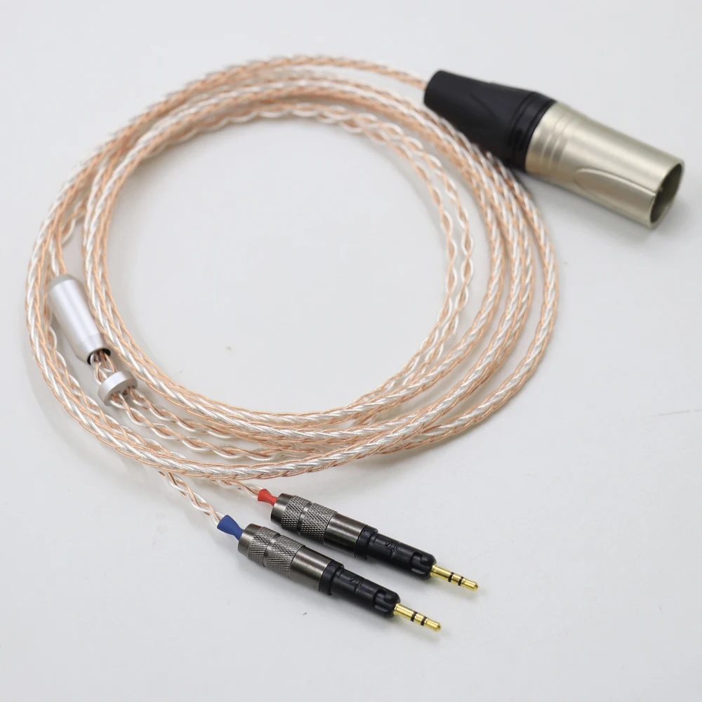 スペアパーツヘッドフォンケーブル,シルバーと銅のシングルクリスタル,Technica ATH-R70X r70x r70x5のアップグレード交換コード,イヤホン
