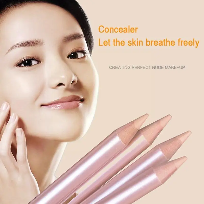 Lápiz corrector 3D que no deja marcas, herramienta cosmética Natural, cubre manchas de acné, círculos, varilla, planta de madera, maquillaje