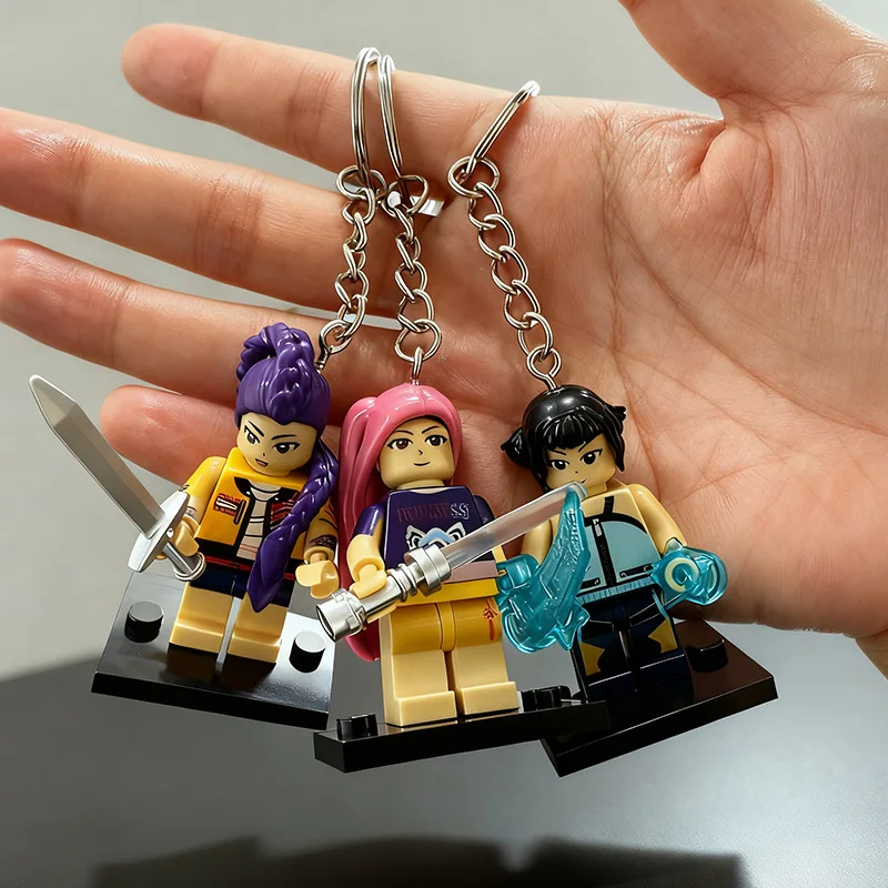 

Новый KPop Demon Hunters Building Blocks Rumi Doll Подвеска Брелок