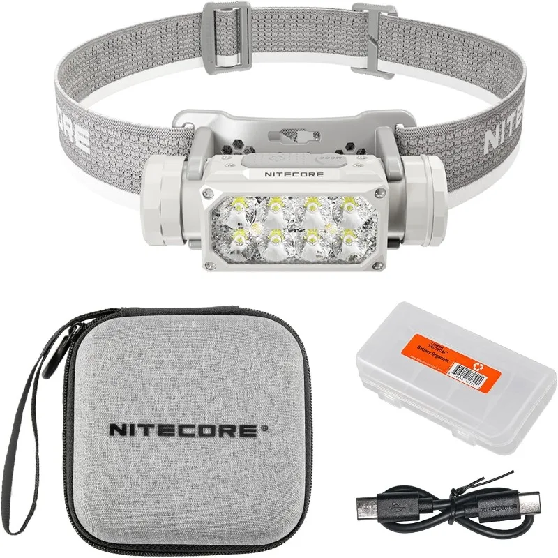 

Nitecore HC65 UHE Headlamp, 2000 Lumen Heavy Duty Metal, USB-C Rechargeable with White, Red, and Reading Lights