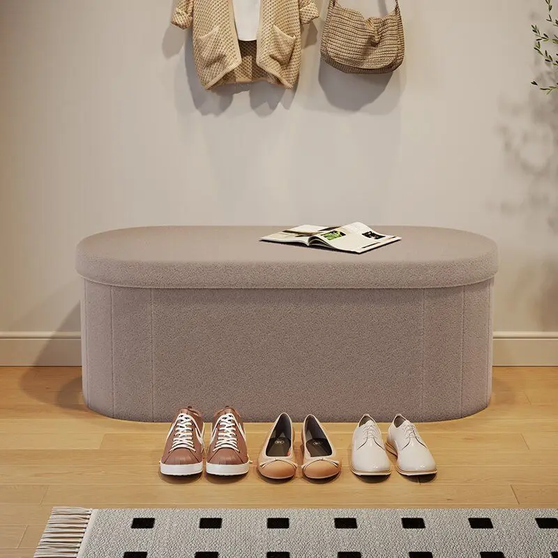 تخزين في الهواء الطلق مقعد عثماني مقعد الكبار أريكة مدخل المنزل مستطيلة تخزين الأحذية الصدر طوي مقاوم للماء أثاث متين #4