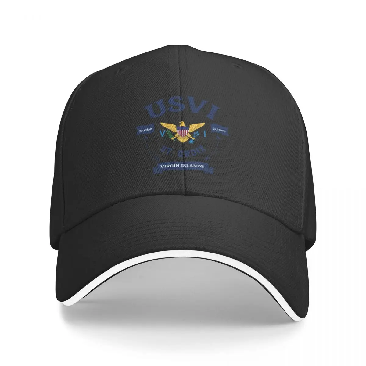 US Virgin Islands Flag St. Croix USVI Tropical Baseball Cap Icon black Caps Male Women's