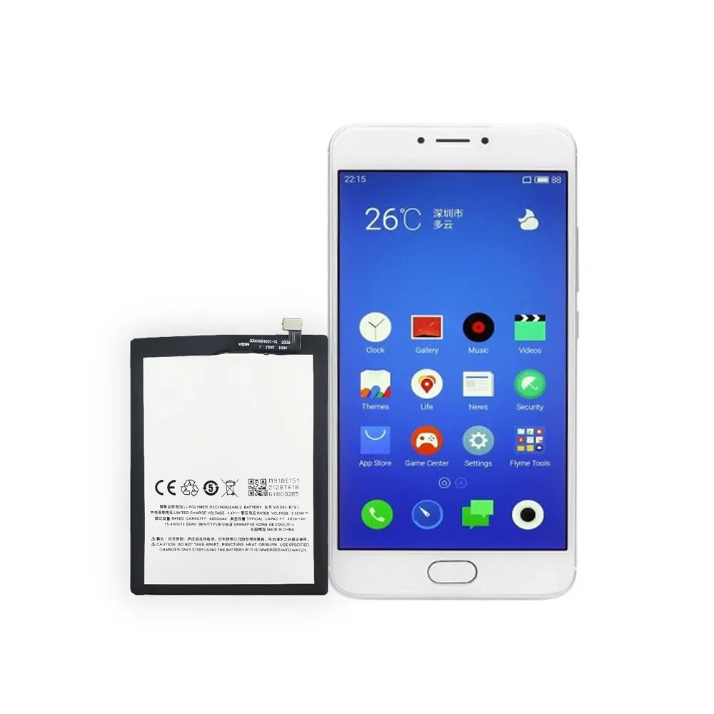 BT61  High Quality Replacement Battery For Meizu Charm Blue NOTE3 M3 Note New BT-61 Built-in Lithium Internal Batteries