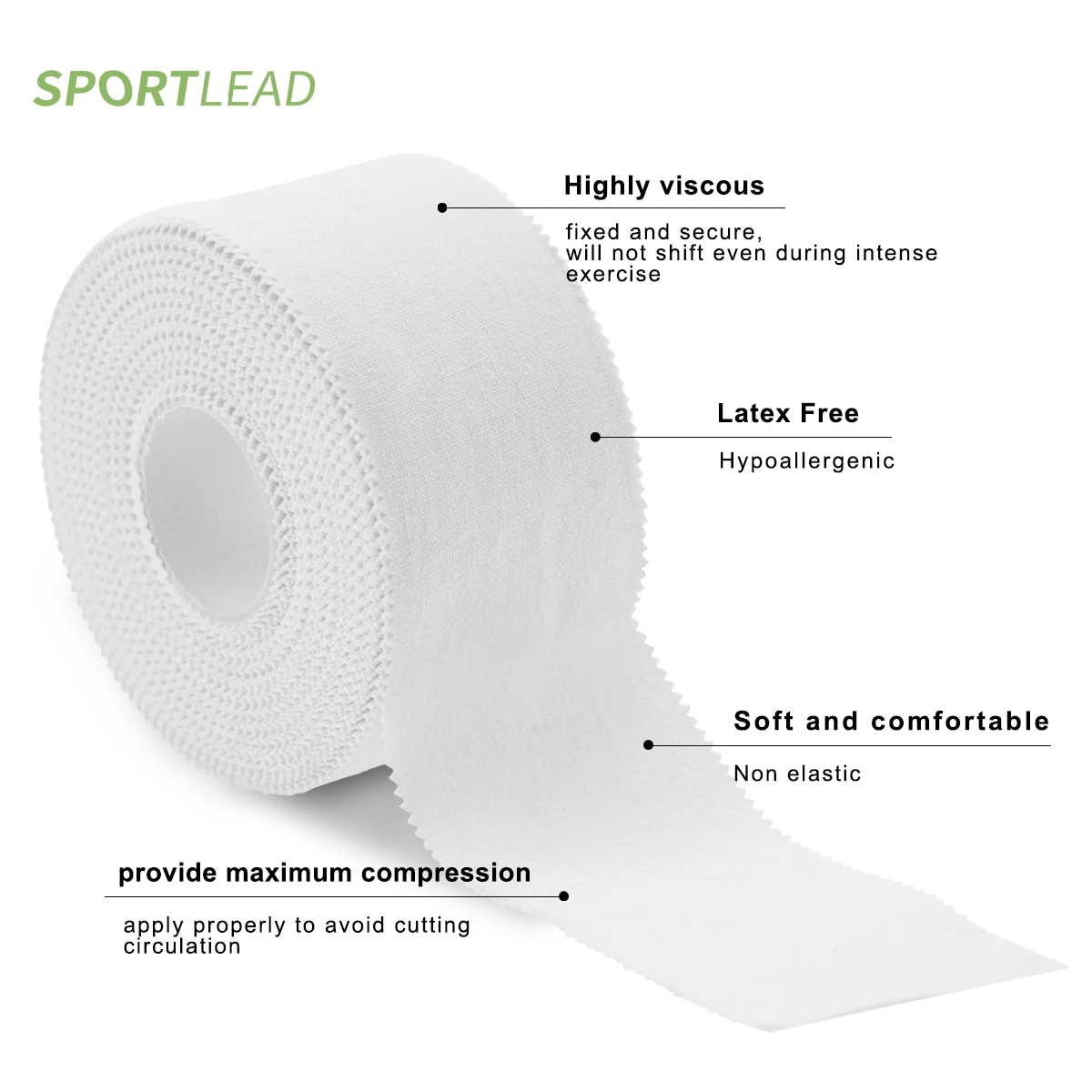 100% Cotton Athletic Tape Easy Tear No Irritating Adhesive Tape Muscle Joint Protection Injury Football Sports Product 1 Roll