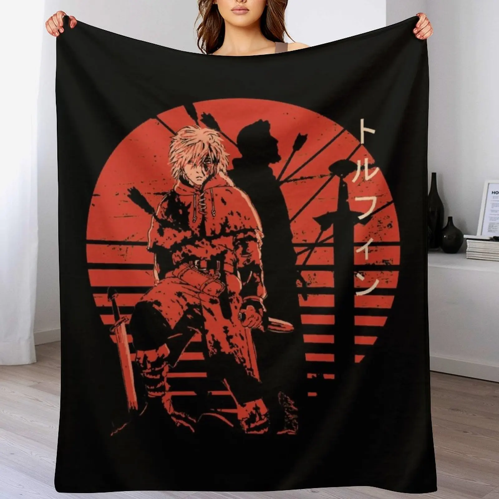 Thorfinn Vinland Saga- Tshirt Throw Blanket Cute Thermals For Travel Shaggy Blankets