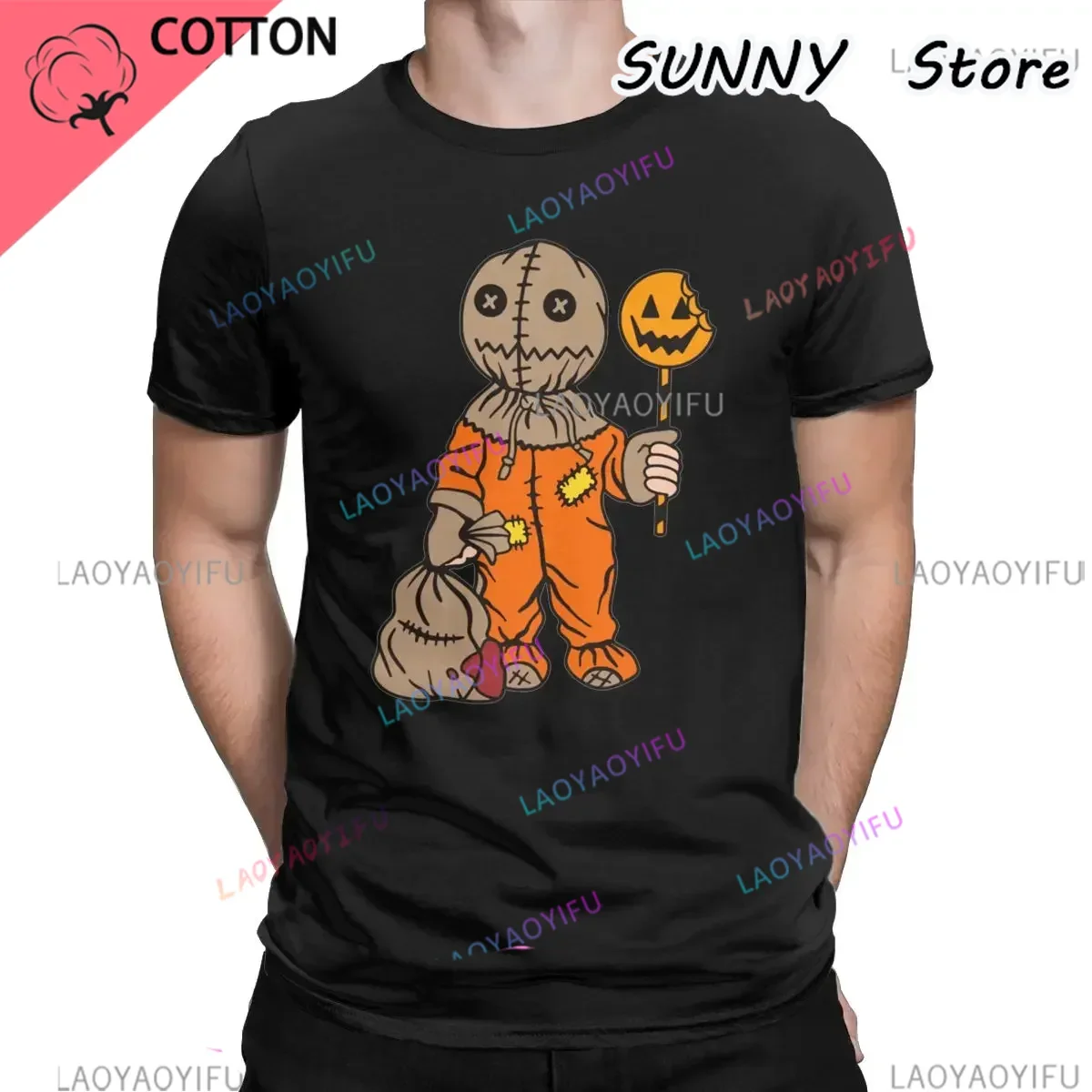 Trick R Treat Sam Men Women Casual T Shirts Halloween Pumpkin Amazing Tee Unisex Summer Short Sleeve Streetwear Tops Ropa Hombre