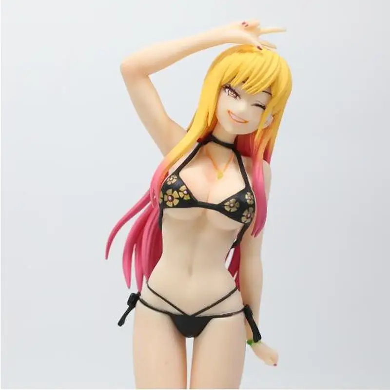 Maillot de bain figurine de dessin animé Kitagawa Marin, 23cm, Style Bikini, jolie fille, modèle debout fait à la main, ornement de bureau, jouet, cadeaux pour amis