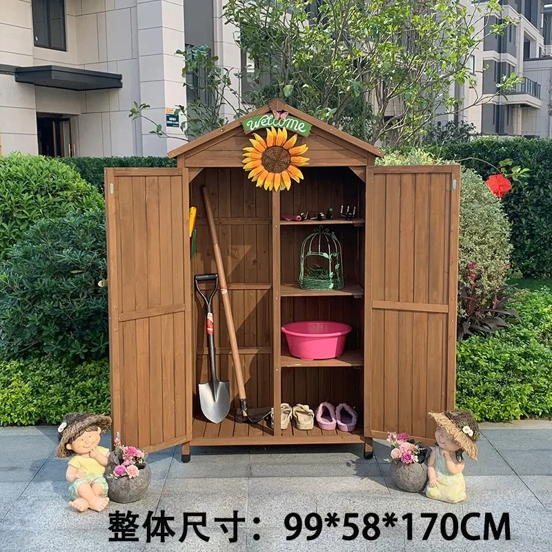 2026 Outdoor Waterproof Garden Tool Cabinet Yard Locker Storage Box Sunscreen for Tool Organization Ornament for Outdoor Yard Ga