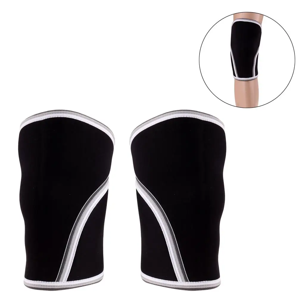 1 paio di ginocchiere a compressione in neoprene da 7 mm per sollevamento pesi e powerlifting