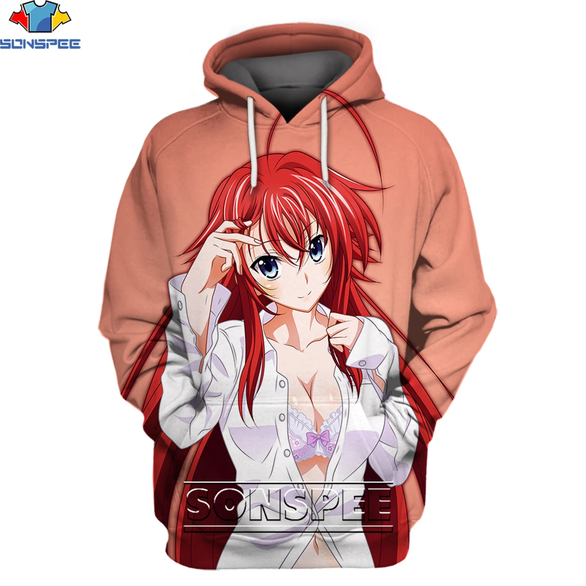 SONSPEE Demon High School DxD Hoodies Anime Plaid Streetwear 3D Print Men Women Sexy Girl Rias Hoodie Man Clothing pullover Tops