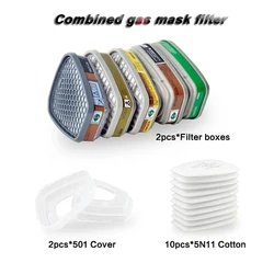 new 6001/6002/6004 gas mask Cartridge 5N11 Cotton Filter Set For 6200/7502/6800 Gas Mask Chemical Respirator Painting Spraying