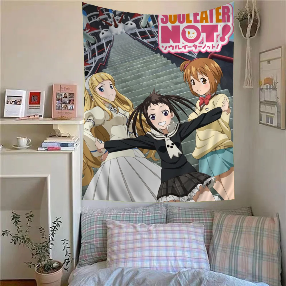 S-Soul E-Eater Crona Anime Wandteppich, Vintage-Wandbehang, ästhetische Raumdekoration, coole Raumdekoration, Hintergrundstoff – Detail 18