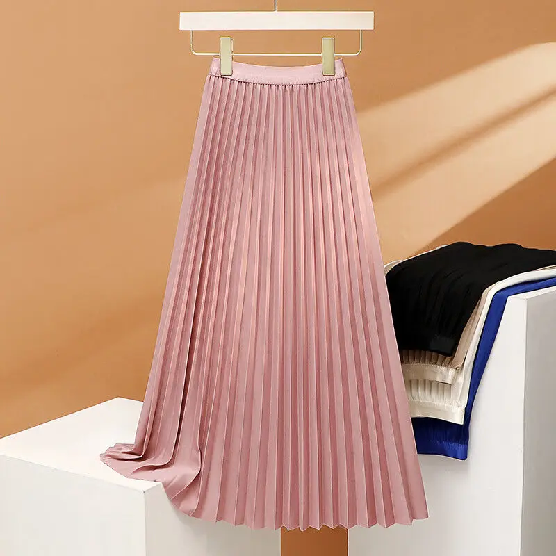 korean style evangelical women\'s skirts Korean summer clothes pleated skirt dresses for prom Long skirt