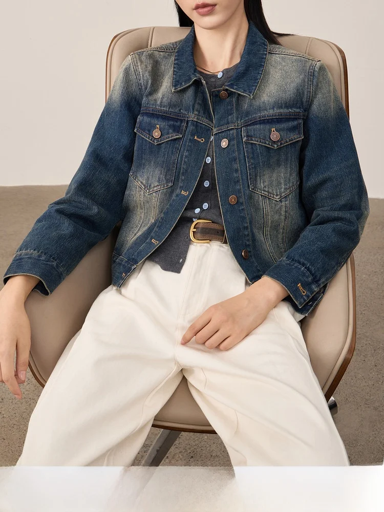 

Naguagu Women's ort Jeans Jaet Cotton Polyester Blend Vintage Sle Casual Commute Faion Autumn New Arrival