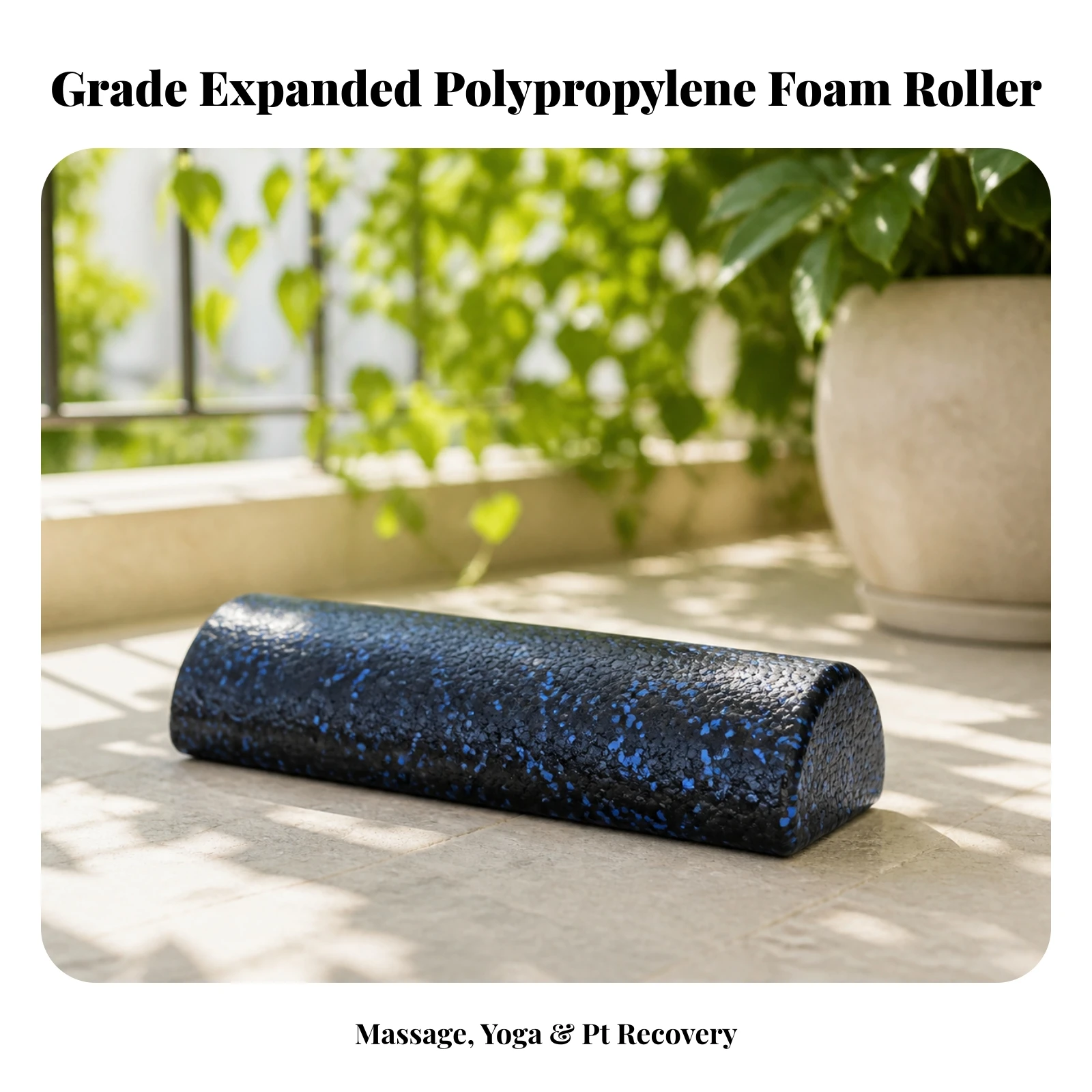 Textured Half-Round Fitness Roller Stable Semicircular Expanded Polypropylene Foam Foam Roller Fitness Accessory High-Density