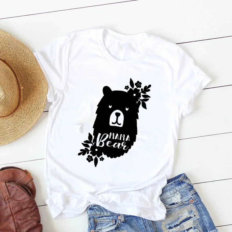 T Shirt Women Dinosaur Flower Plus Size 4XL Mama Summer Nice Camisa Mujer Top Graphic Mother Women Print Tshirt Tees T-shirt