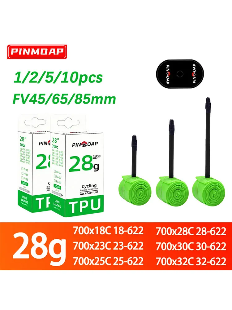 1/2/5/10PCS TPU 타이어 FV45/65/85mm 초경량 28g 이너 튜브 자전거 프렌치 밸브 이너 튜브 로드 MTB 자전거 자전거 액세서리