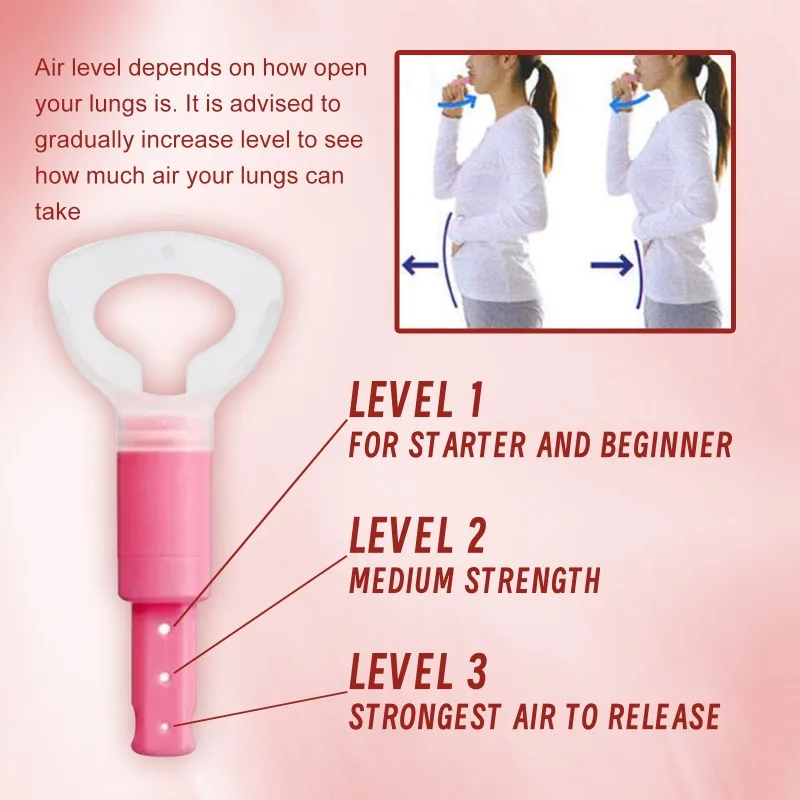 Portable Abdominal Breathing Exerciser Trainer Face Lift Respiration Device Slim Waist Face Lose Weight Increase Lung Capacity