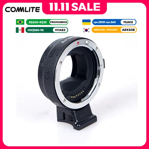 Commlite CM-EF-NEX Adaptador de montaje de lente con enfoque automático para lentes Canon EF para usar para cámaras Sony NEX Mount