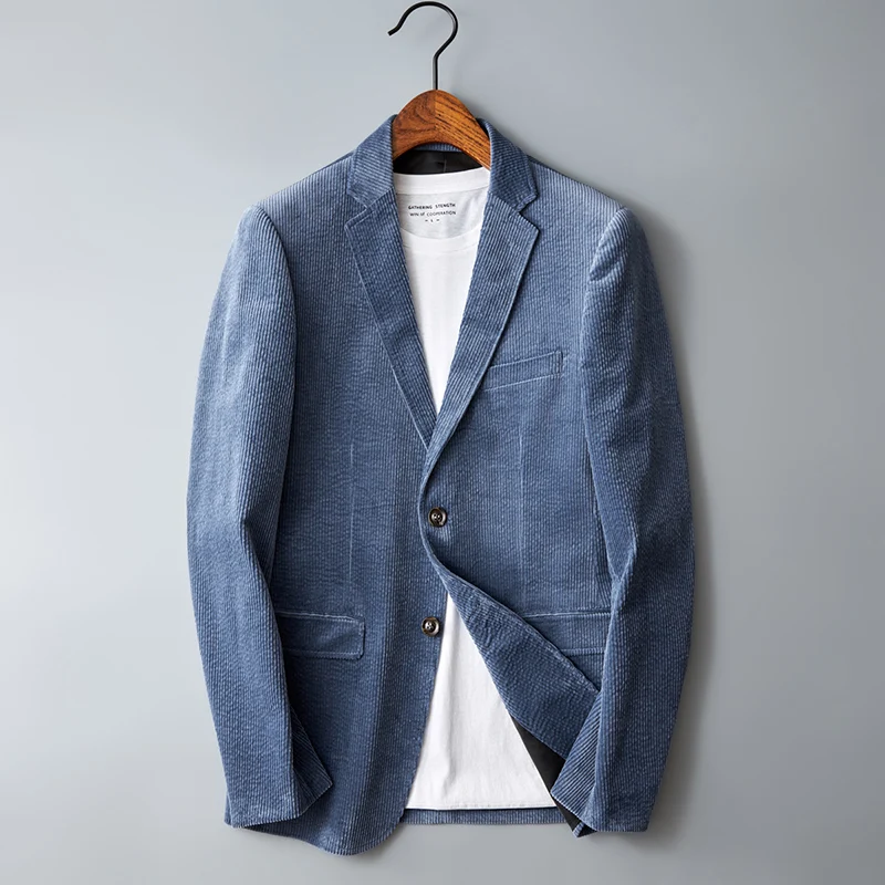 

Autumn Winter 2026 New Korean Version of Fashion Handsome Men Young Slim Casual Corduroy Suit Cotton Corduroy Suit Jacket M-4XL