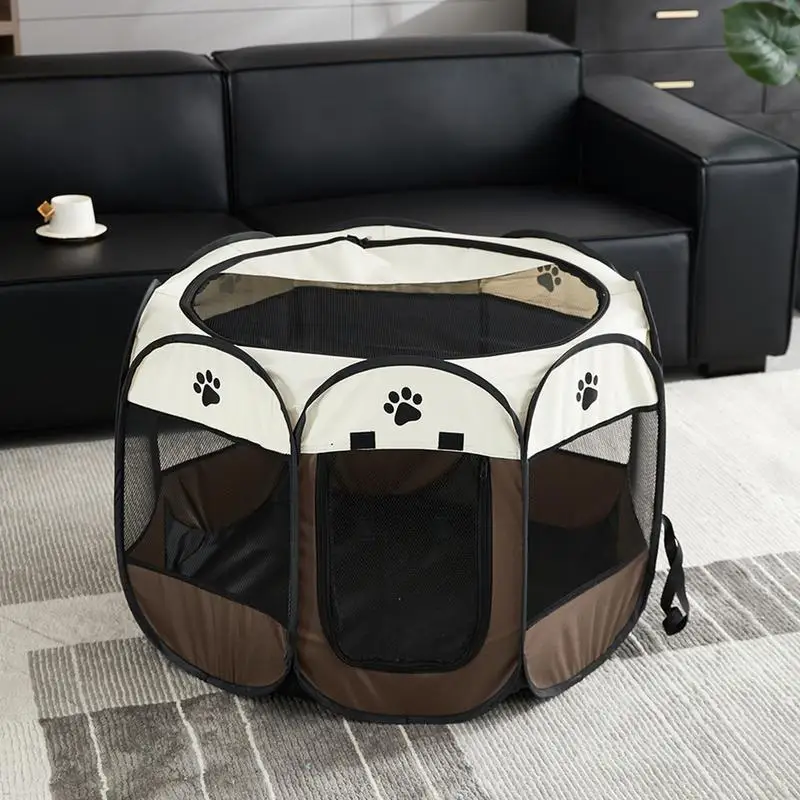 Portable Foldable Pet Tent Kennel Octagonal Fence Puppy Shelter Easy To Use Outdoor Easy Operation Large Dog Cages Cat Fences