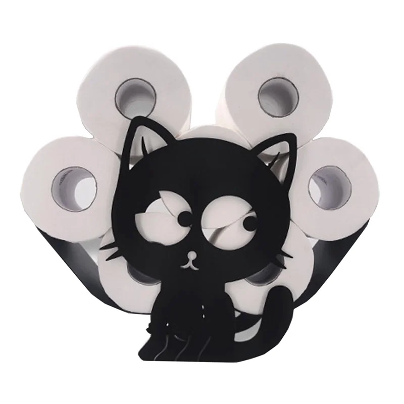 

A11E-Cat Держатели для животных, черный металлический держатель для туалетной бумаги, декоративный металлический держатель для бумаги, милое хранилище туалетной бумаги
