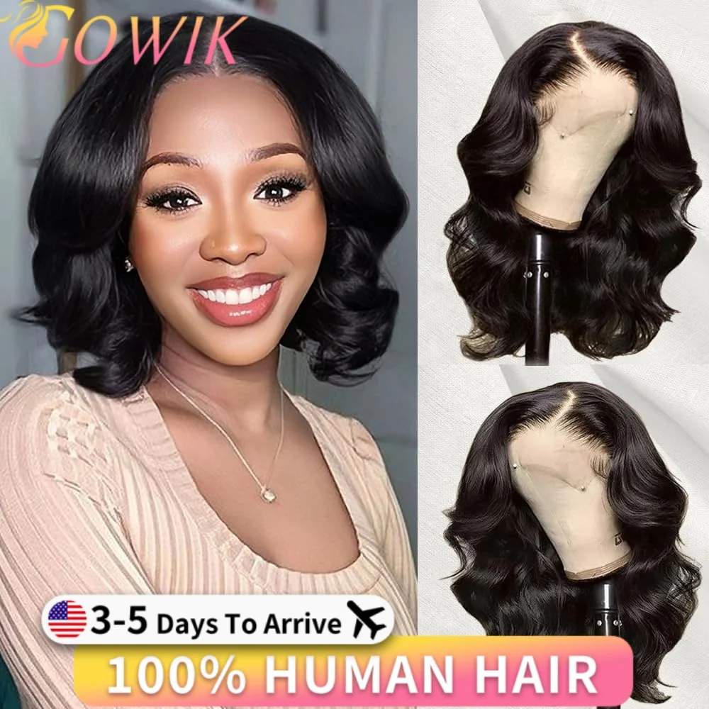 

Short Bob Wig Transparent Lace Frontal Wigs Human Hair 100% Body Wave Bob Wigs Pre Plucked 13x4 Lace Front Wigs For Black Women