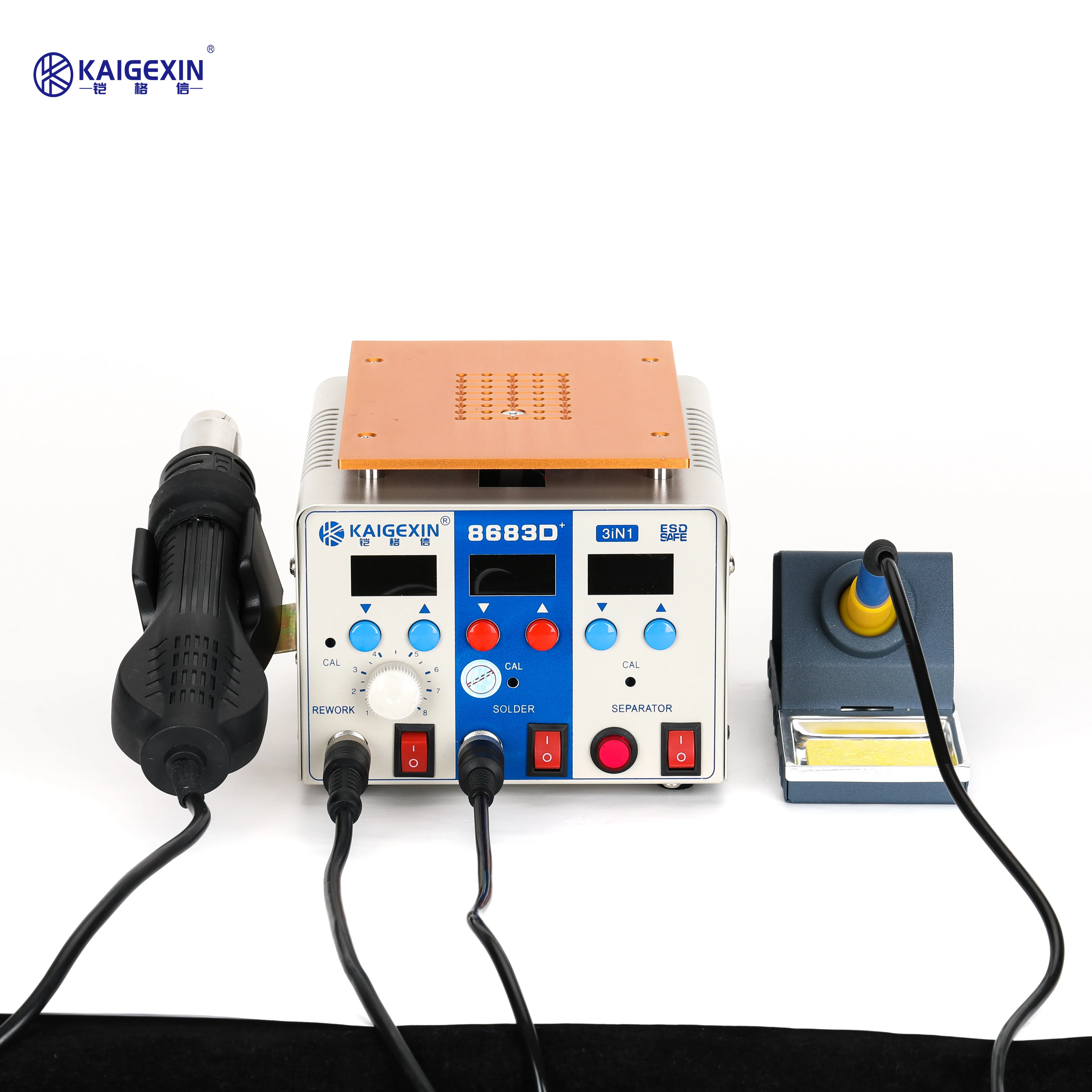 KGX-8683D + Air Gun, Soldering Station, Separator, Digital LCD, Hot Air Lron Separator, Soldering Iron, Best Soldering Station,