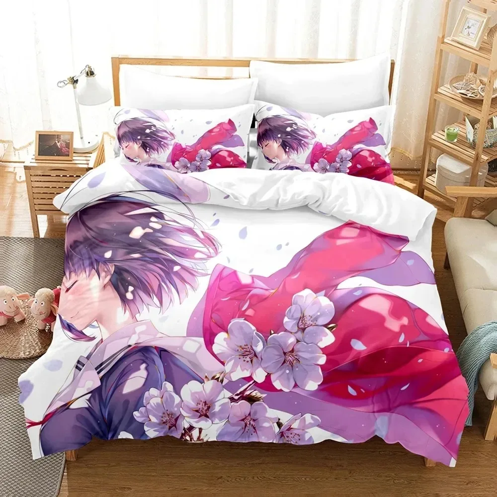 Saekano How to Raise a Boring Girlfriend Bedding Set Double Twin King Duvet Cover Comforter Pillowcase Boys Girls Adults Bedroom