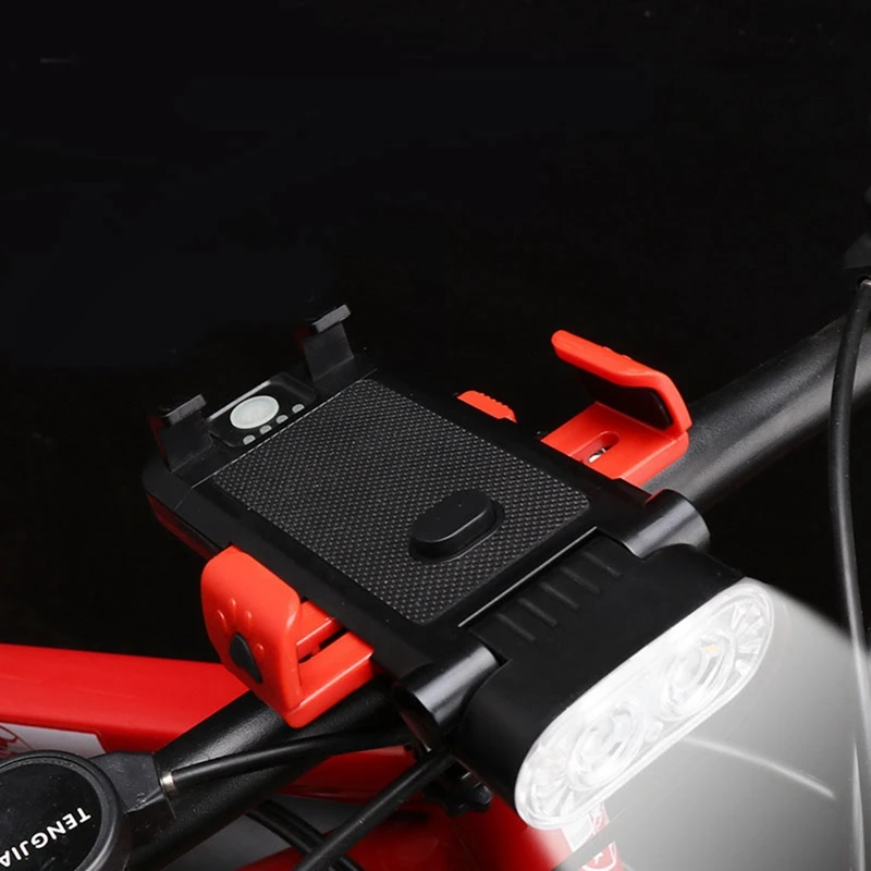 Bicycle Lights 4-In-1 With Cell Phone Holder Charging Treasure Bicycle Headlights Mountain Bracket Cycling Equipment Easy To Use