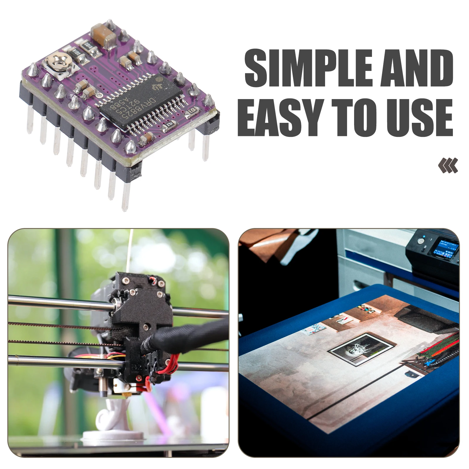 

3d Printer Stepper Motor Driver Module Accessories Stepping With Heat Sink Board