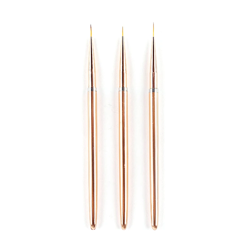 3Pcs Nail Art Liner Brush Set 3D Tips Line Stripes DIY Drawing Pen UV Gel Brushes Painting Pen Manicure Tools 7/9/11mm