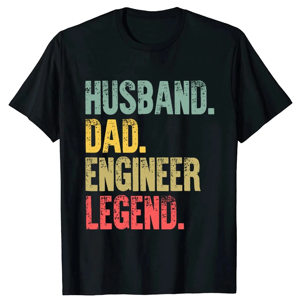 Funny Husband Dad Engineer Legend Retro T Shirts Summer Graphic Retro Streetwear Short Sleeve Father Day Gifts T-shirt Men