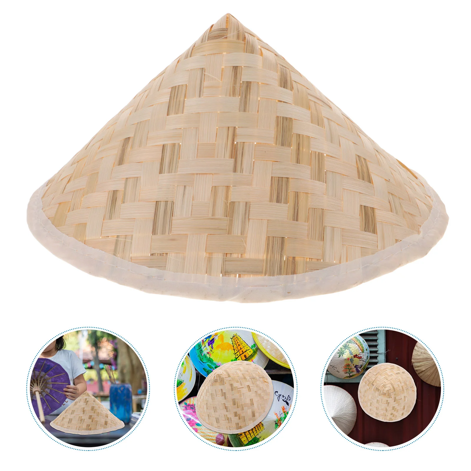 

Summer Hat Bamboo Hand-knitted Kids Woven Decor Decorate Painting Decorative Creative Craft Photography Prop Straw Miss