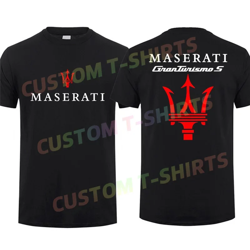 

2024 Men T Shirt Casual Maseratis Racing Car Logo Supercar Enthusiast T-shirt Graphic Summer Short Sleeves 100% Cotton S-3XL Tee